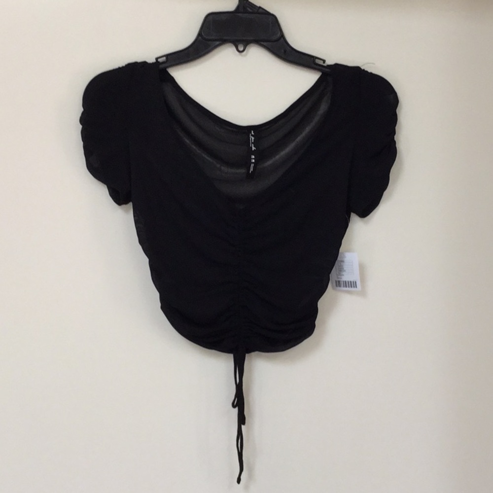 Soft, knitted nylon black top.